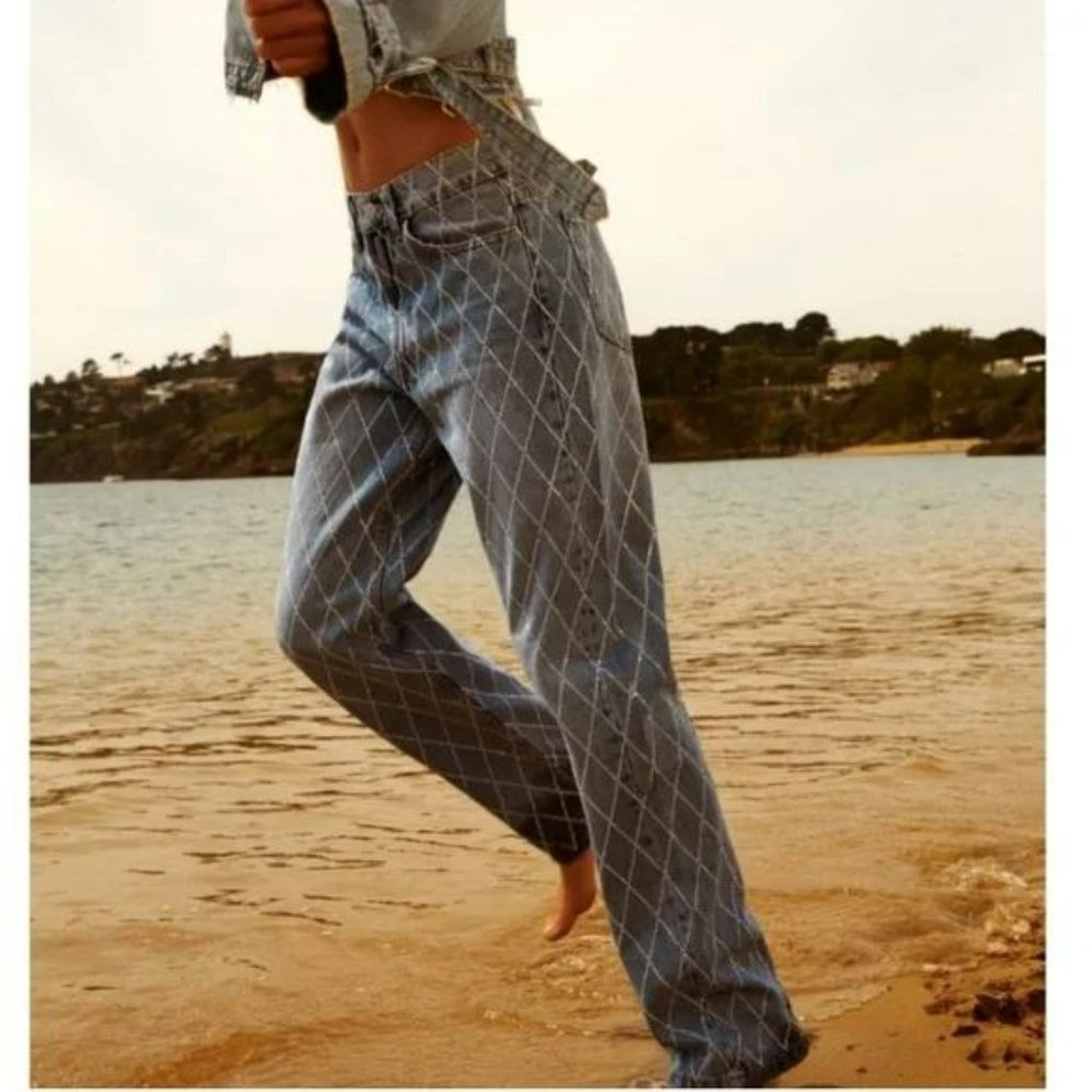 ZARA TRF RHINESTONE JEANS - Picture 7 of 7